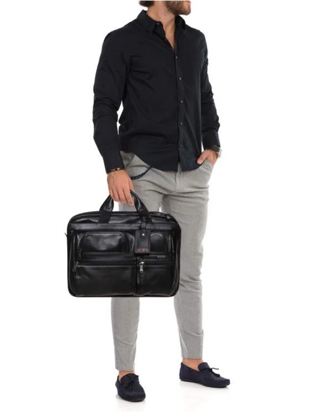 TUMI Leather Bag 96060D4 Black